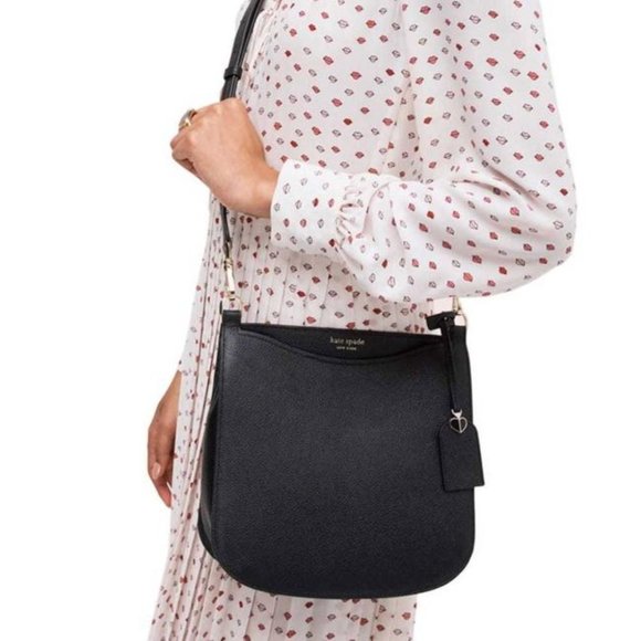 BNWT Kate Spade New York Margaux Large Black Leather Cross Body Bag MSRP $258.00 - Picture 2 of 12